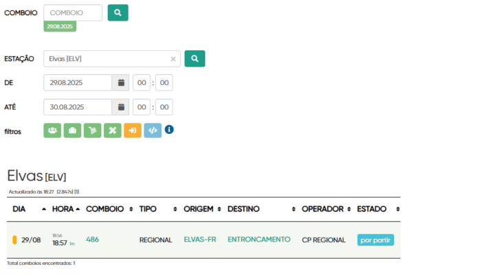 Horários em tempo real já disponíveis