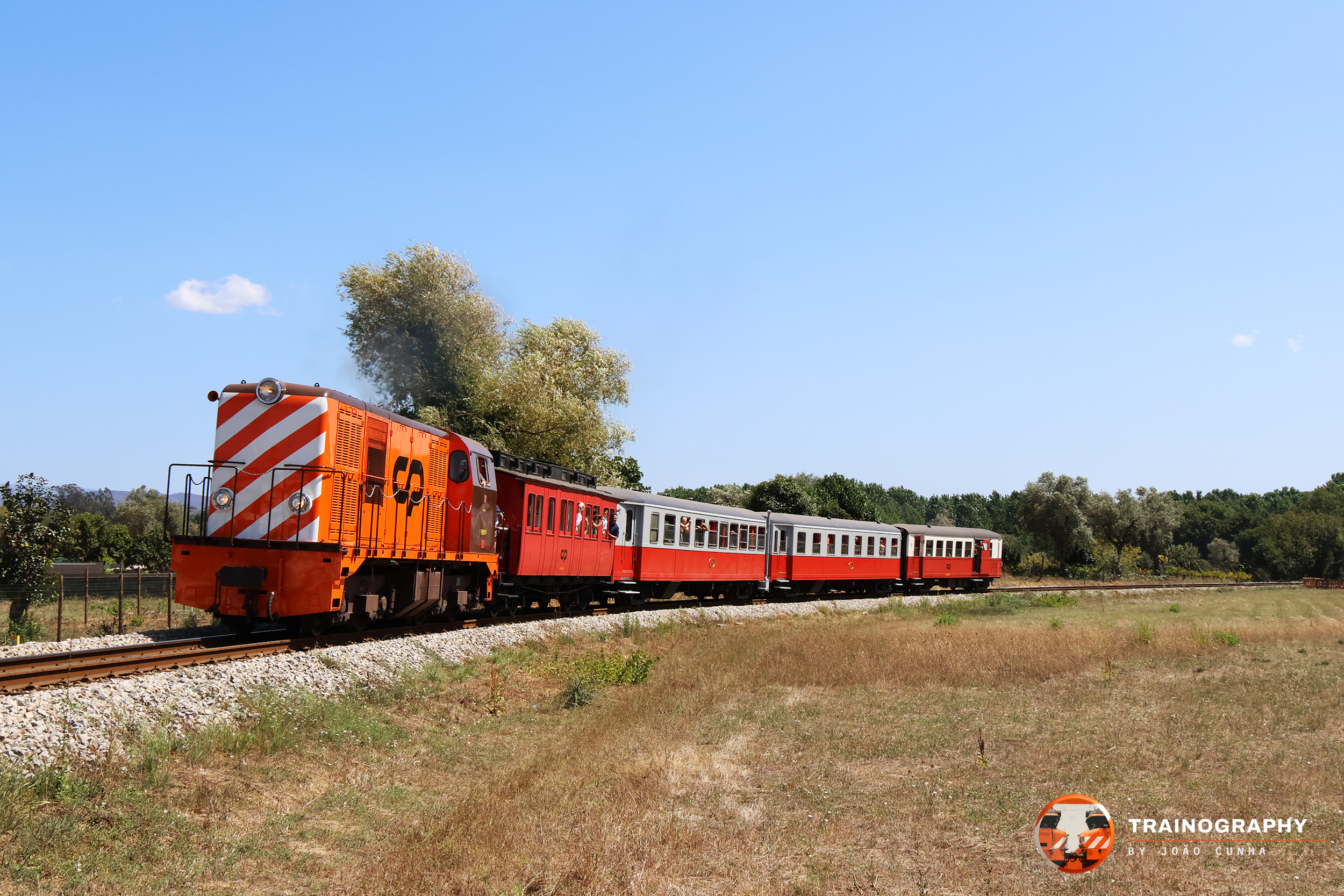 Historic orange train in Vouga