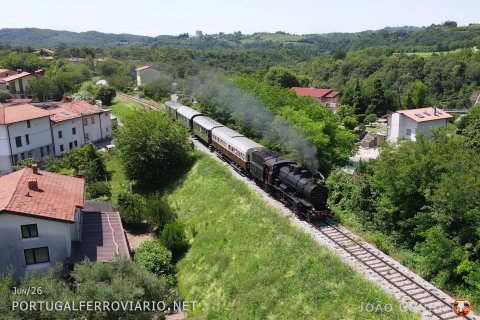 Historic train 17104 Nova Gorica - Bohinska Bistrica with beautiful 25.026 locomotive in front