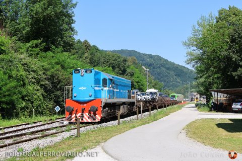 Macosa-built 644.025 departs Most na Soci with Avtovlak 854 to Bohinska Bistrika