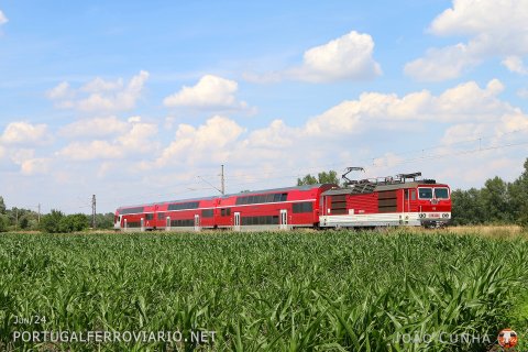 Regional train from Nove Zamky to Komarno in Briezky, lead by 263.011